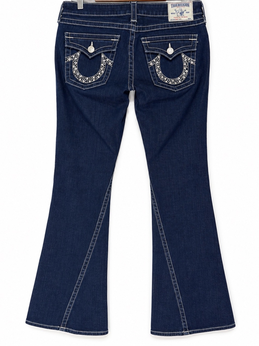 True Religion Women’s Dark Wash Joey Bootcut Jeans Horseshoe Pocket Size 32